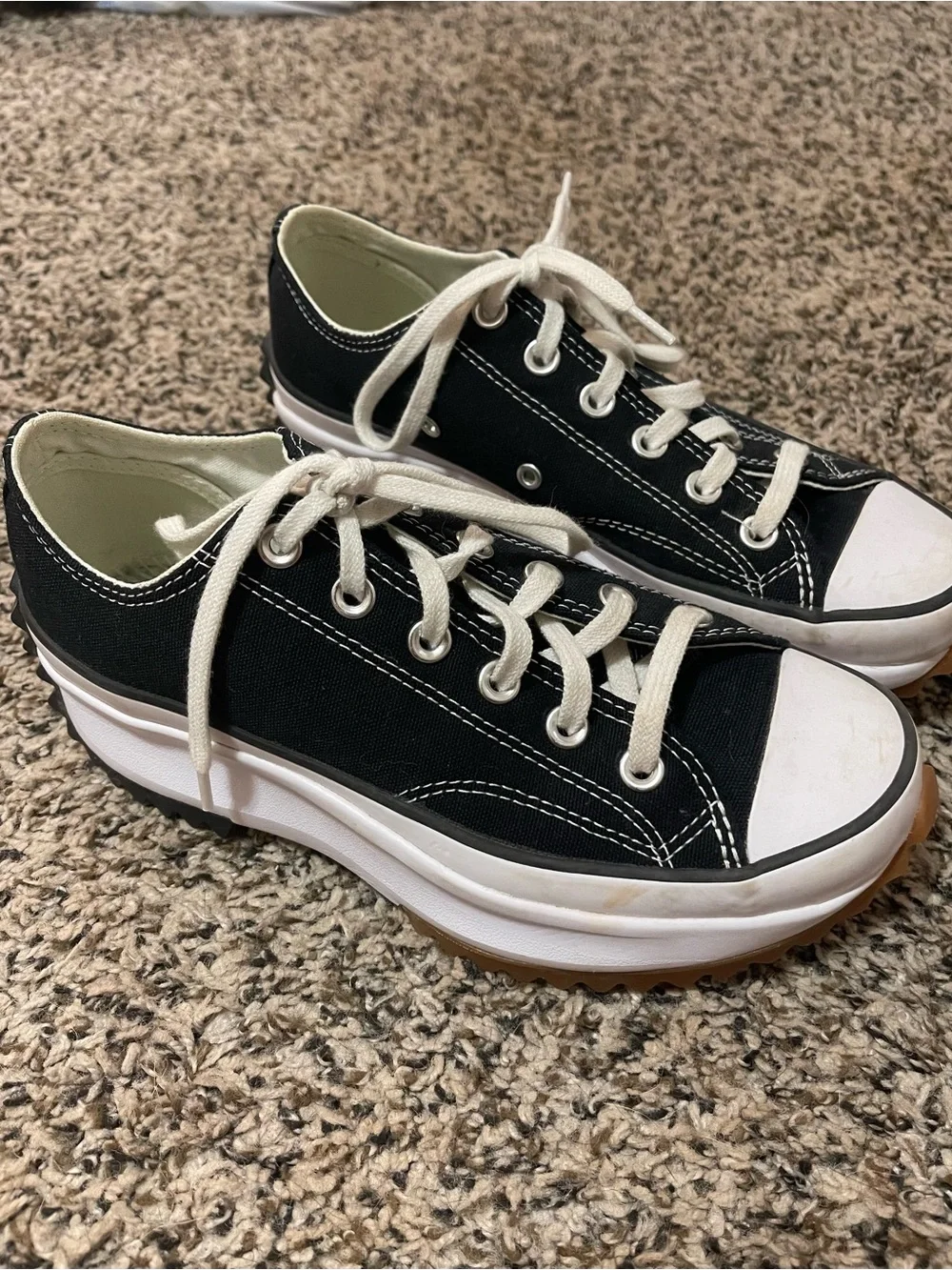 Converse Black Canvas Platform Low-Top Sneakers